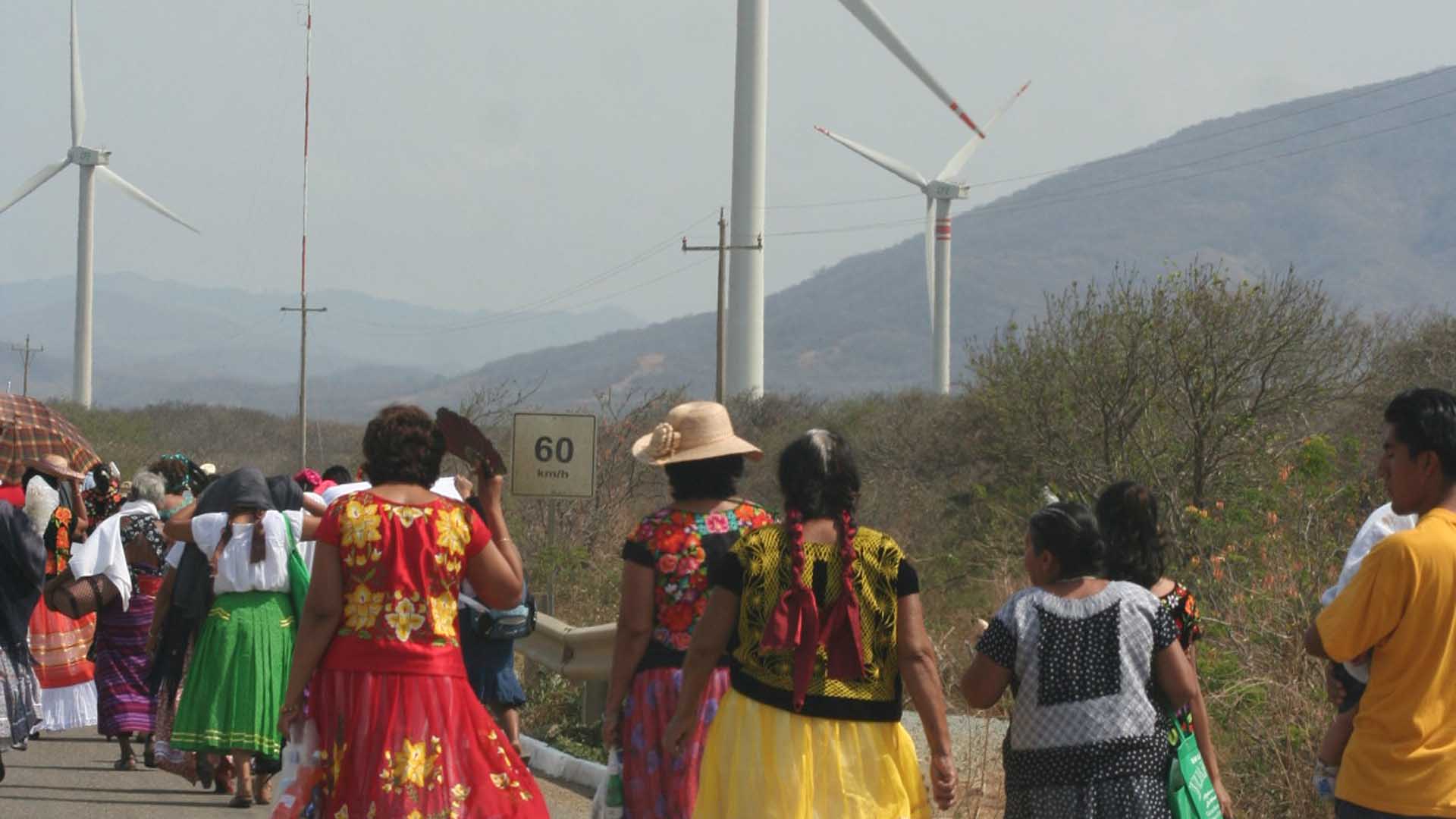 Aerogeneradores en tierras de Oaxaca. Imagen de Google